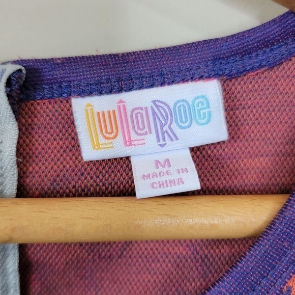 LuLaRoe | Amelia Purple & Orange Floral Scroll Dress Size Medium - Picture 5 of 6